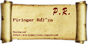 Piringer Róza névjegykártya