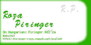 roza piringer business card